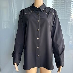 Vintage Button Down Black Shirt